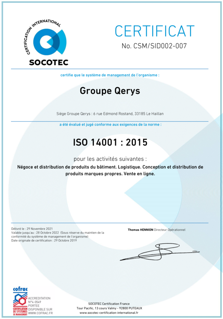 Certification ISO